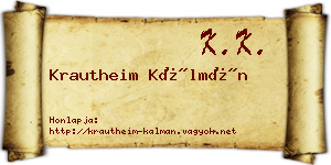Krautheim Kálmán névjegykártya