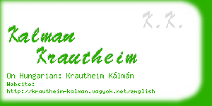 kalman krautheim business card