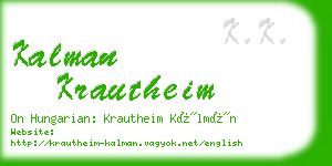 kalman krautheim business card